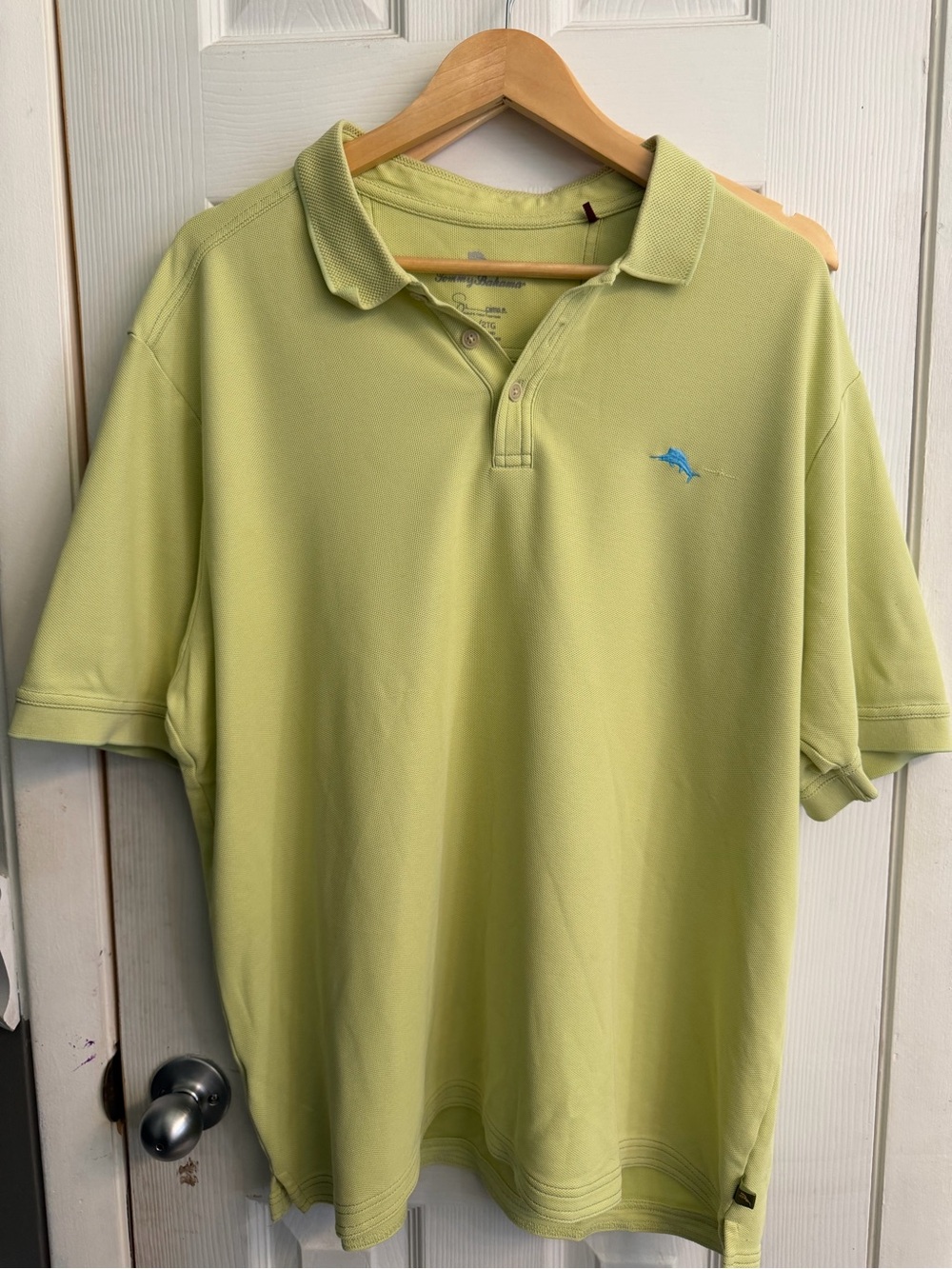 Tommy Bahama Men's Polo Shirt in Light Green with Blue Logo